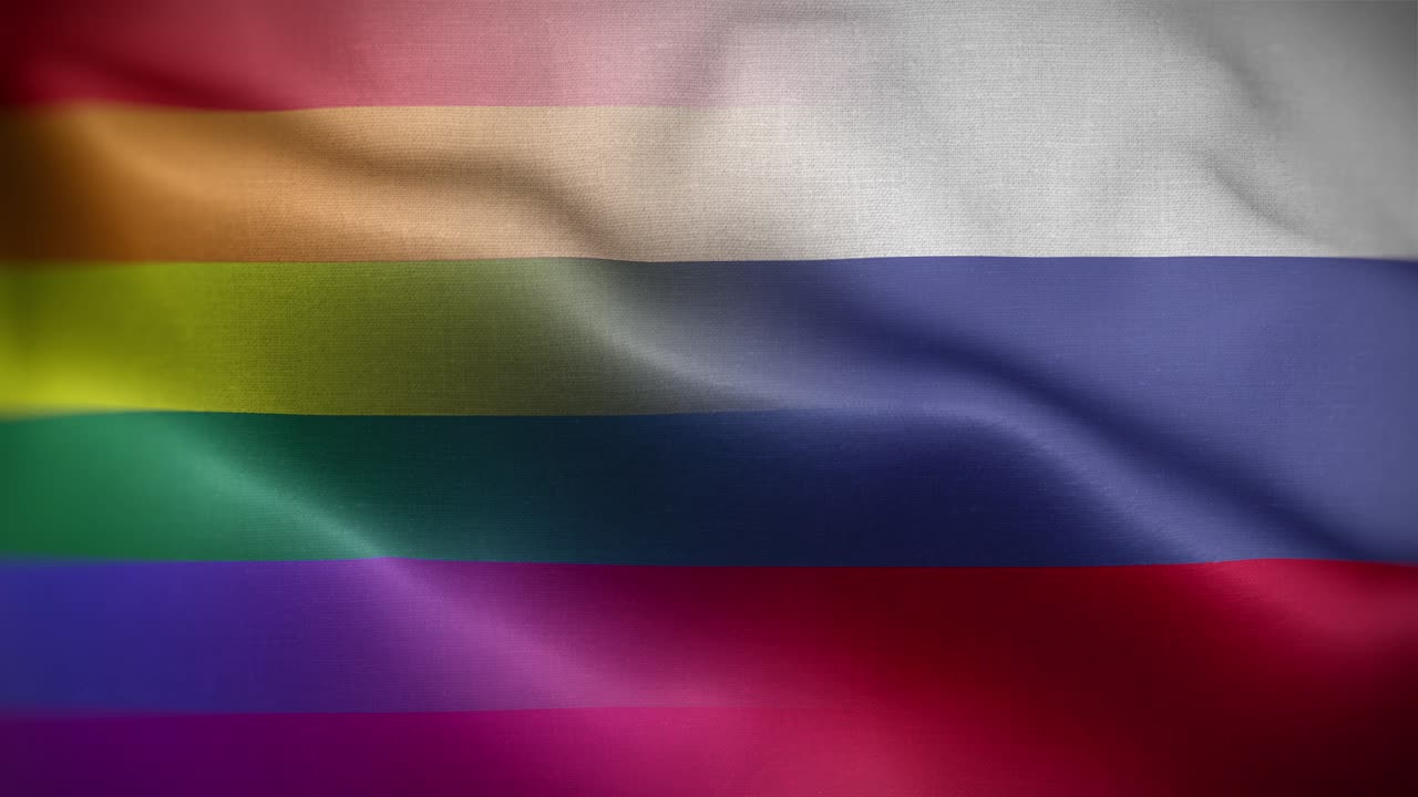 lgbti rusia bandera de bucle de fondo en 4k