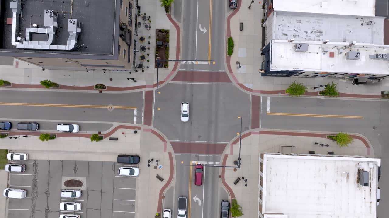 Fenton Michigan Aerial Drone straight down over corner