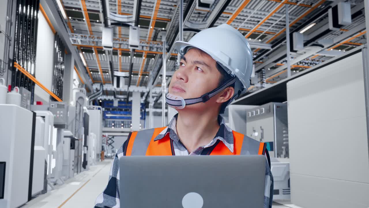 현대 시설의 운영을 검토하는 엔지니어