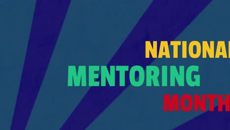 Animation-of-national-mentoring-month-text-over-blue-background