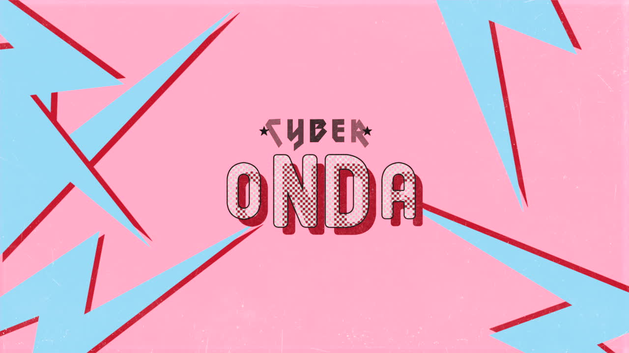 lunes cibernético con rayos azules en textura hipster roja