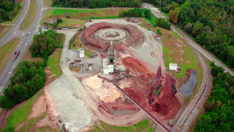 Aerial-of-Chipper-Machine-on-Wood-Waste-Recycling