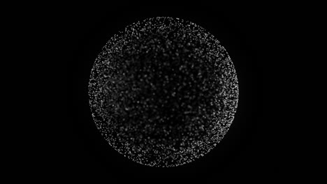 abstract sphere of white dots on a black background.