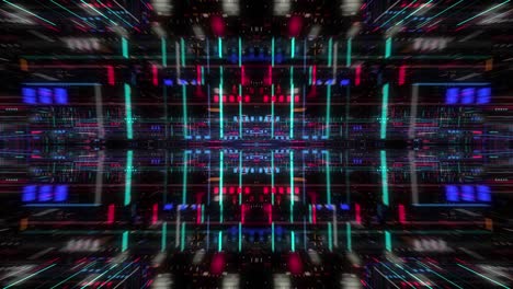 volando sobre un fondo de movimiento abstracto, una placa de circuitos futurista, una placa base digital.