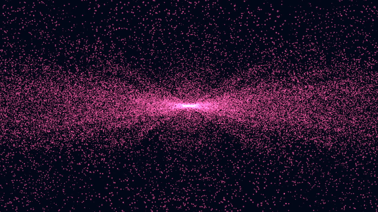 Vibrant pink beam of light shimmers with floating sparkles