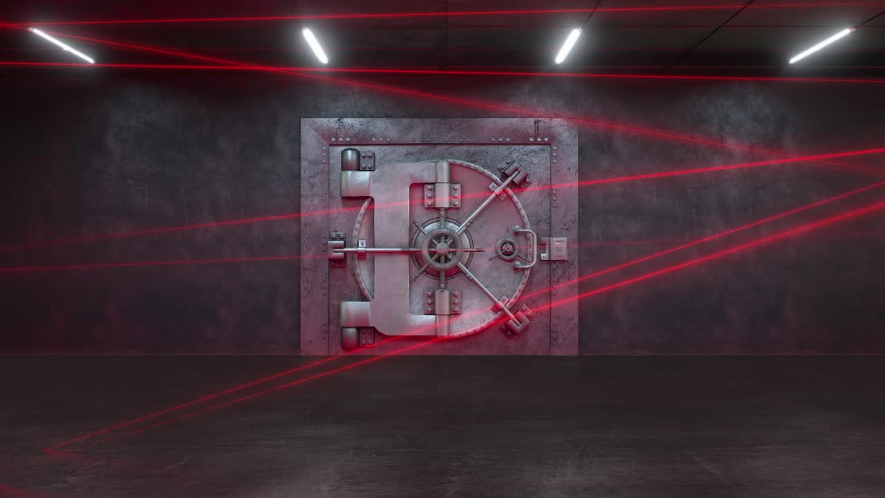 The bank is guarded by a laser system