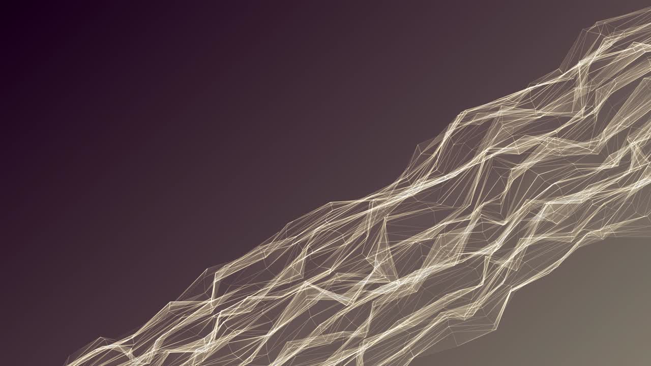 추상적인 배경 노란색 다각형 기하학적 파동 표면 보라색 배경.