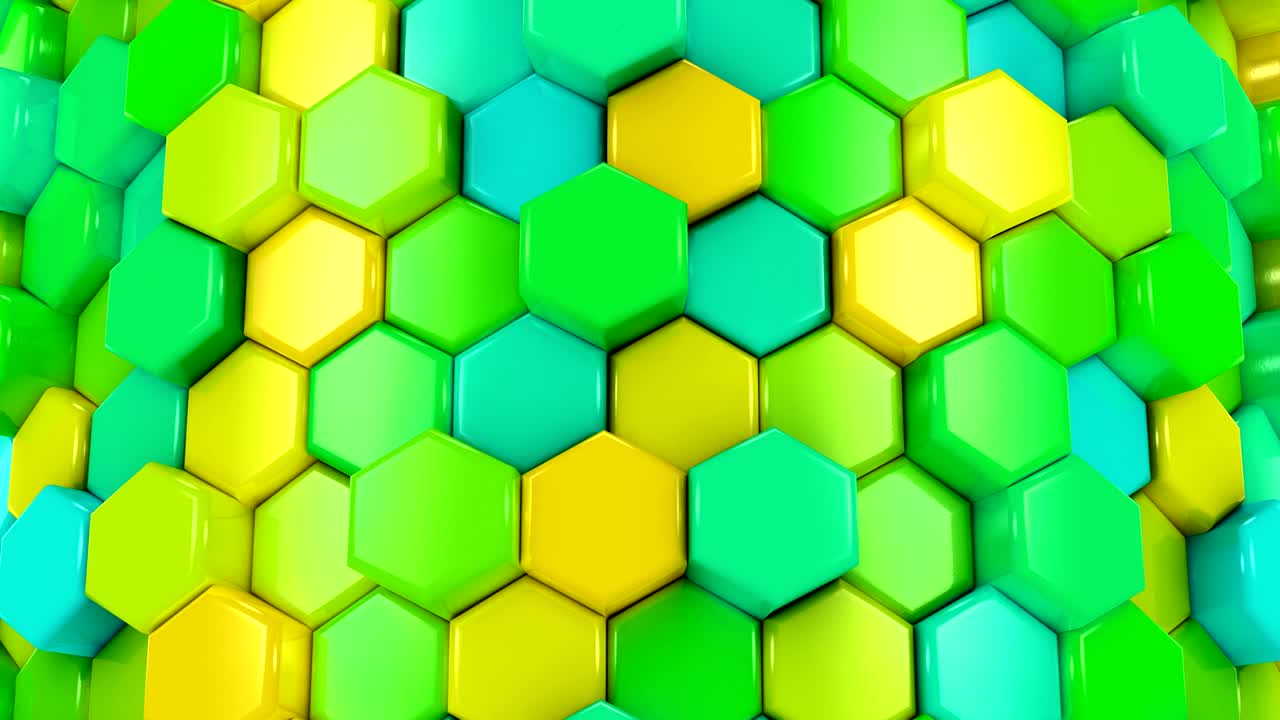 hexágonos animados de colores