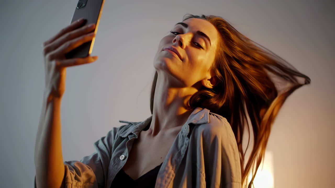 Donna, prendere, selfie