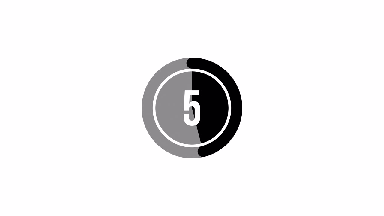 10 Second Countdown Timer Animation on White Background