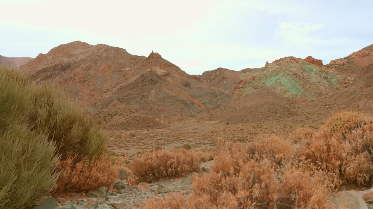 Mars-like panoramic view in Teide national park, Canary Islands, Spain.