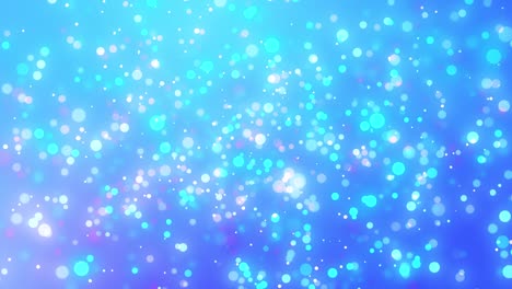 animation of colorful circles, glitter, bokeh effect. abstract floating particles, lights. bright blue background. looped live wallpaper. festive animated stock footage. holiday, christmas, new year