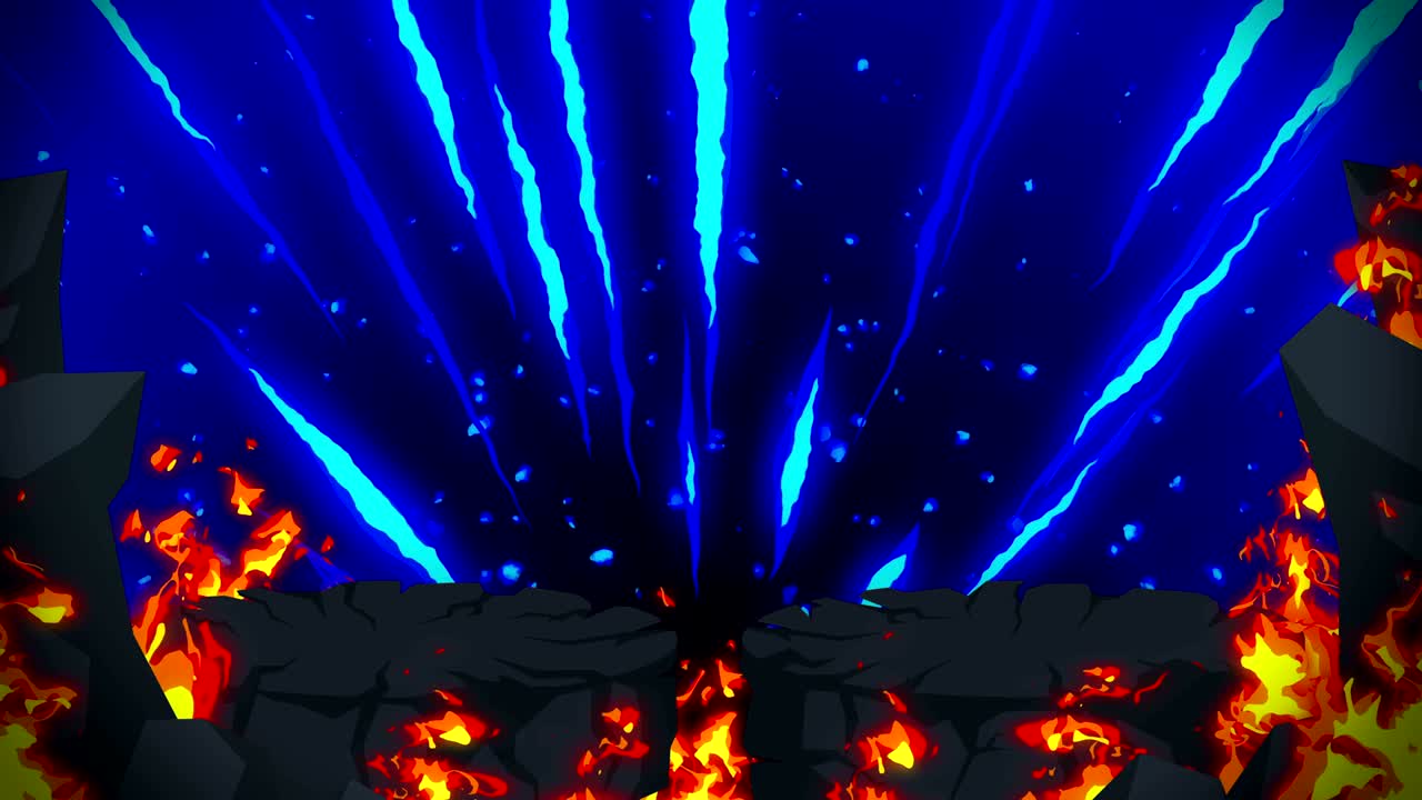 Cartoon fire animation. Flame loop background. Competition. Battle game ...