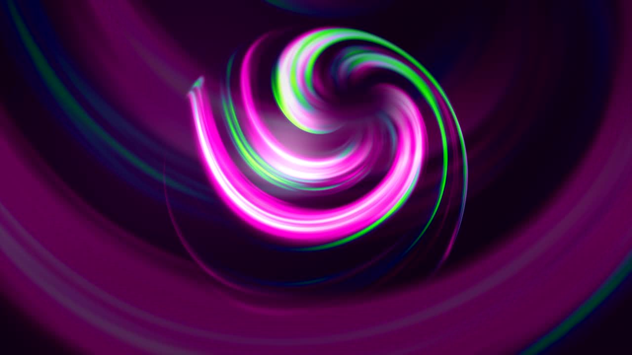 Rotating ball with moving spiral. Motion. Beautiful spiral rotates creating 3d ball. Ball of rotating colorful spiral on repeating background