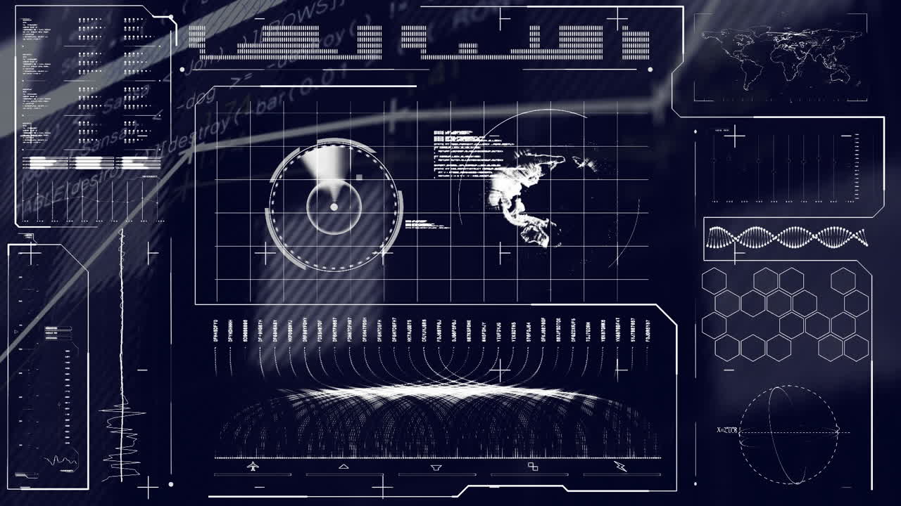디지털 인터페이스는 기술 데이터에 대한 세계 지도 및 레이더 애니메이션을 제공합니다.