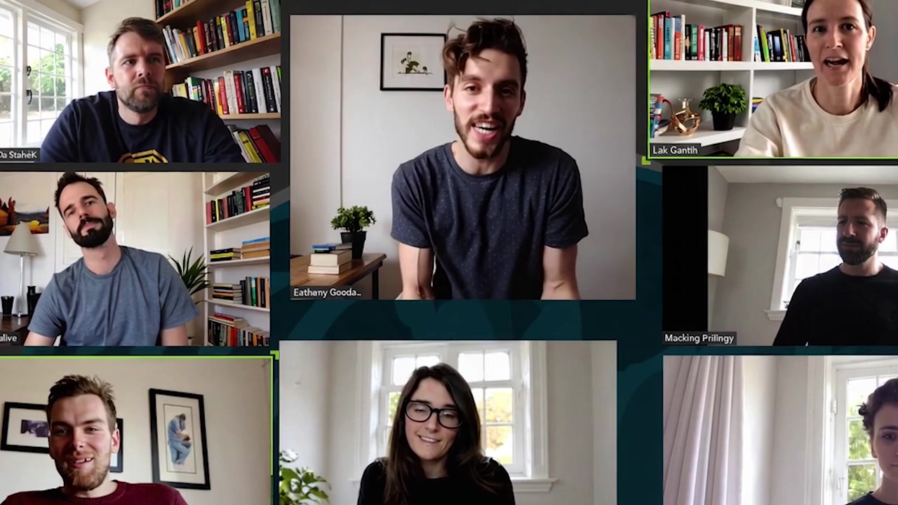 Diverse Team Participating in a Virtual Video Conference Call