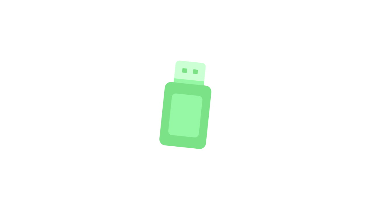 Icona Animata di Chiavetta USB Verde