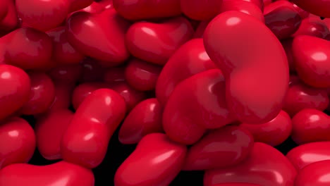 corazones cuerpo suave cayendo sobre fondo blanco. renderización 3d con alfa