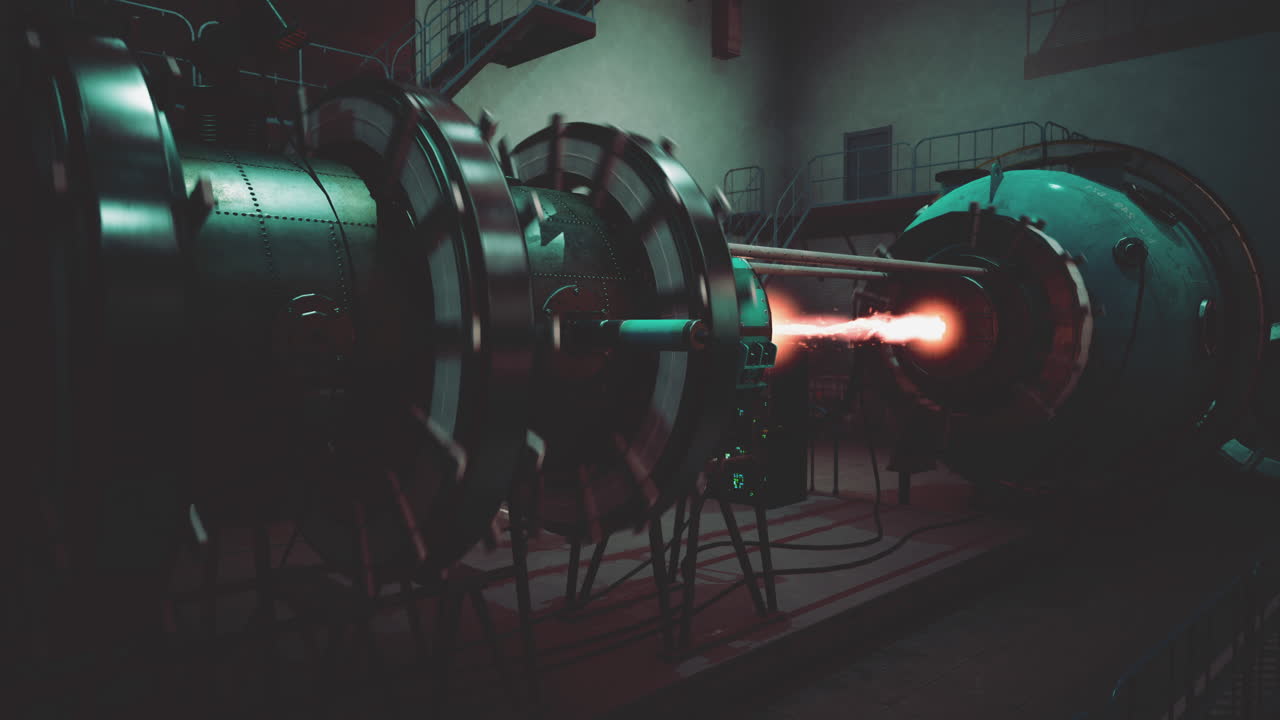 máquina industrial de época con intenso calor y fuego