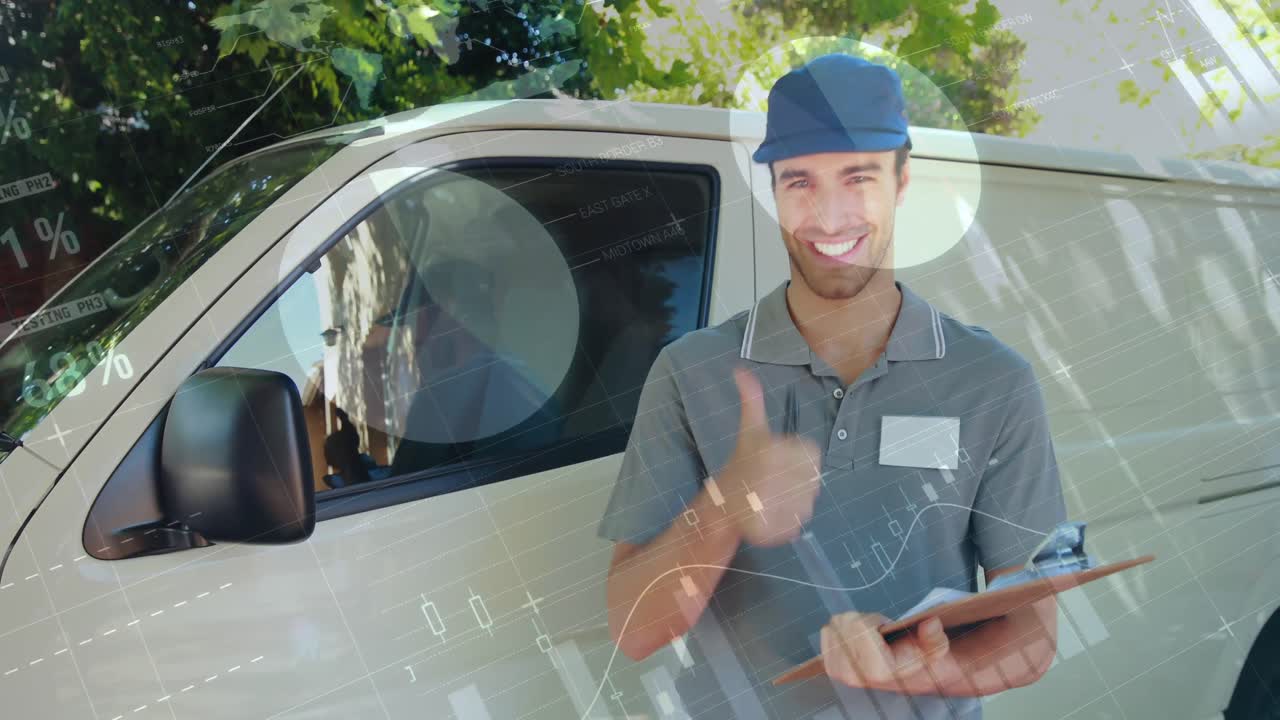 entregador escribiendo en un clipboard 4k