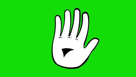 loop animation of a waving hand, drawn in black and white