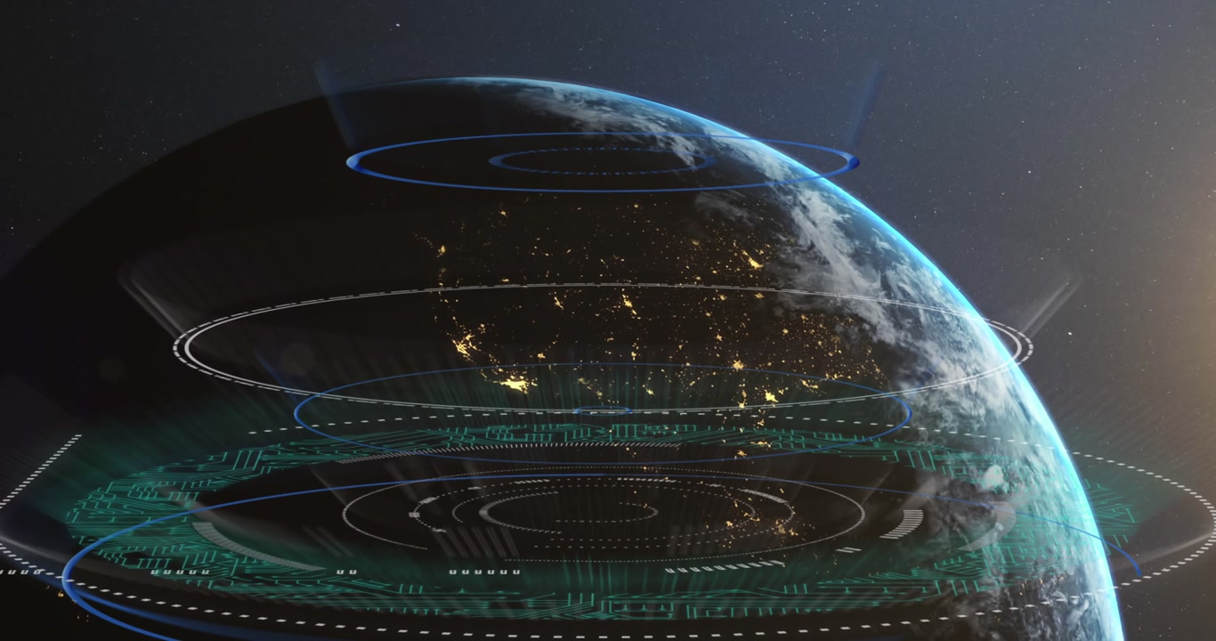 Animation of globe over network of connections