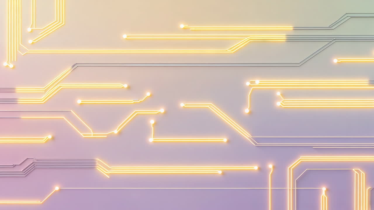 Abstract Glowing Circuit Board Lines and Dots