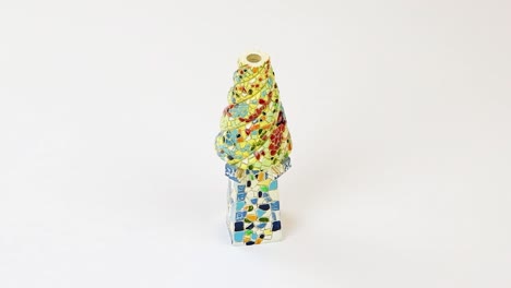 Statue-Gaudi-on-white-background-video