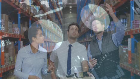 animación del procesamiento de datos sobre las personas que trabajan en el almacén