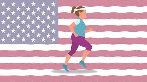 una animación corta que presenta a una mujer corriendo que engorda con el tiempo contra un u