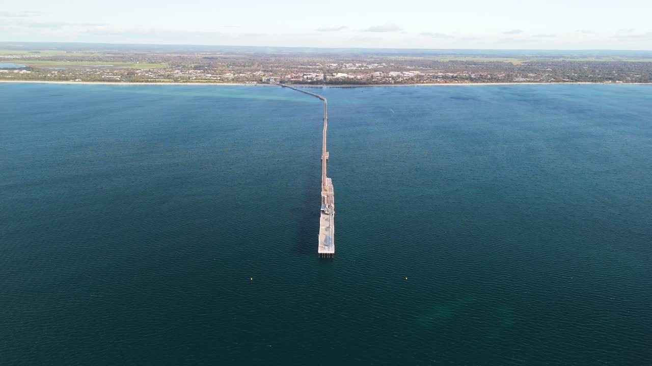Aerial view of the Busselton Jetty - world longest pier