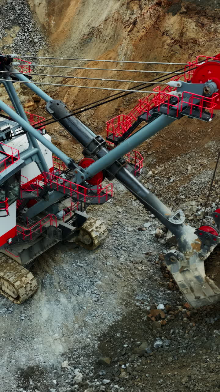 Mining Excavator and Dump Truck in Operation