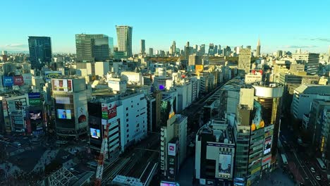 Ciudad-Tokio-Skylin-Por-La-Noche