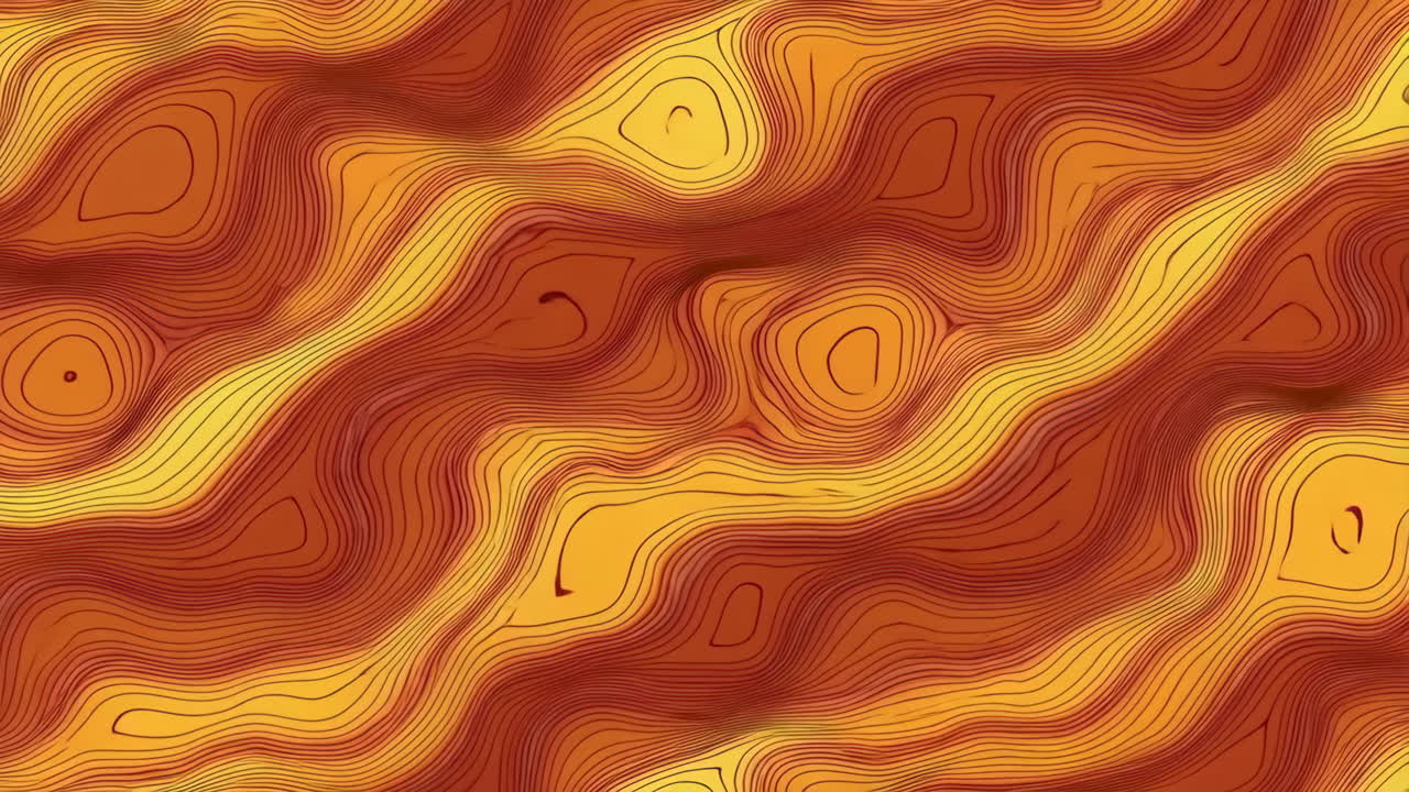 Abstract Topographic Contour Line Pattern in Warm Tones