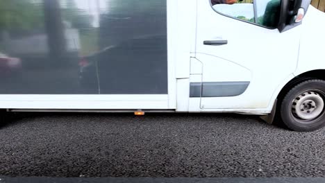 a van travels along a birmingham road