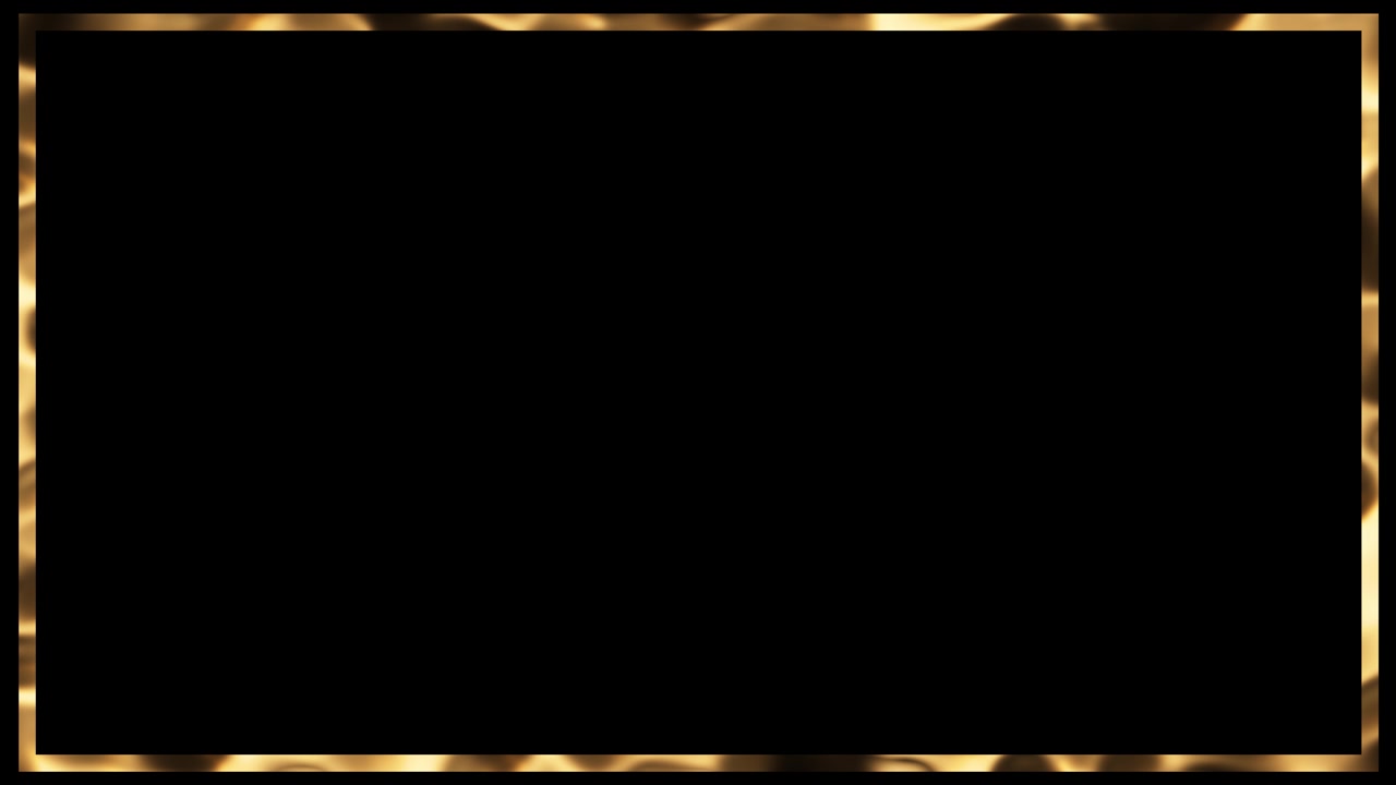 Luxury gold border black frame background bokeh edges elegant empty center premium cinematic wedding