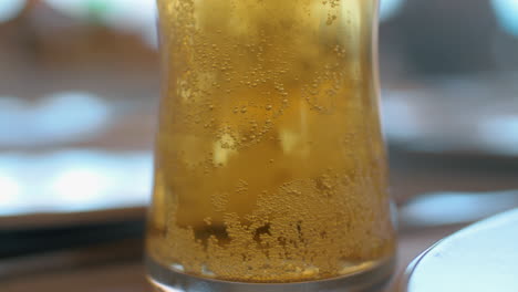 light beer with bubbles