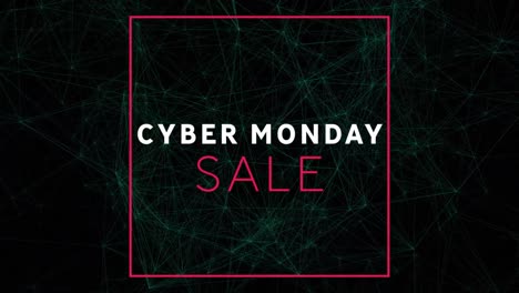 Animación-Del-Texto-De-Venta-Del-Cyber-Monday-A-Través-De-Redes-De-Conexiones.