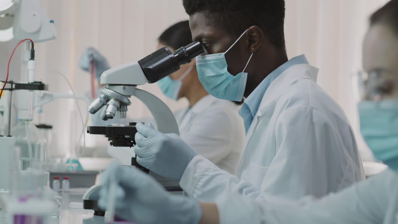 African-American Male Scientist in Lab