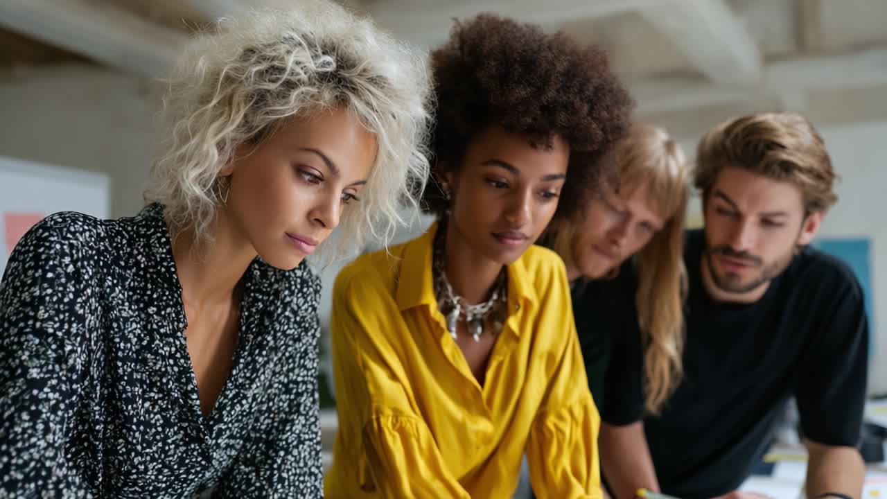 equipo diverso colaborando en una oficina moderna