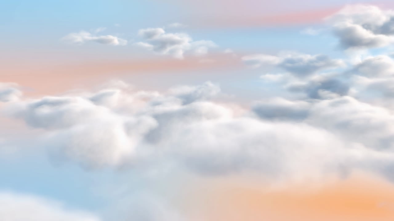 Aerial View of Soft Clouds in a Pastel Sky