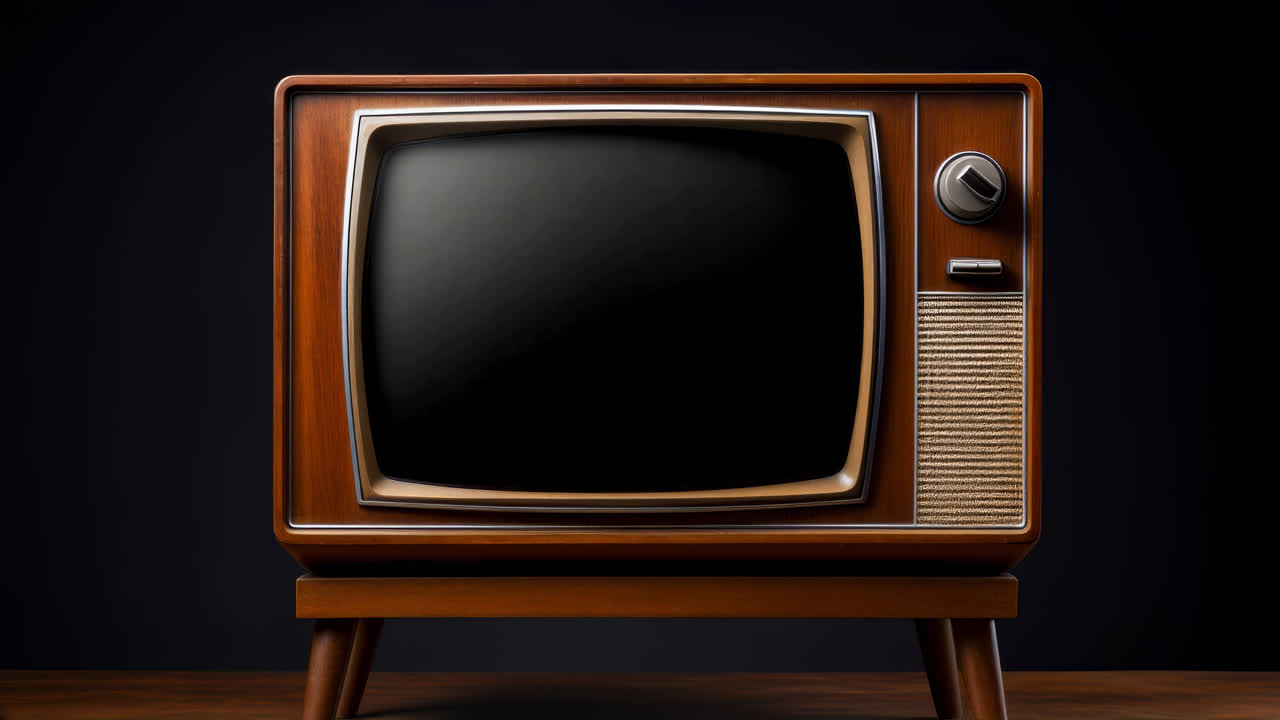 Mockup animato di sovrapposizione live per schermo televisivo retrò, video 4K trasparente, canale alfa, ProRes