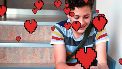 niño pequeño enviando mensajes de texto en el amor 4k