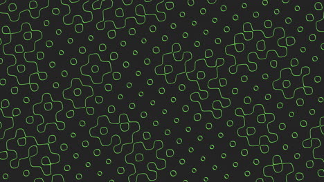 patrón geométrico negro y verde con círculos y rectángulos