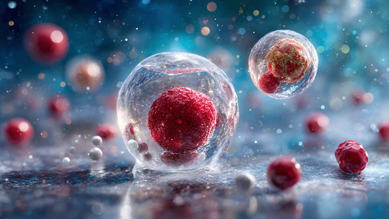 Dynamic Microcosm: Capturing the Intriguing Journey of Red Cells Enclosed in Transparent Structures, Showcasing Their Interaction in a Fluidic Environment