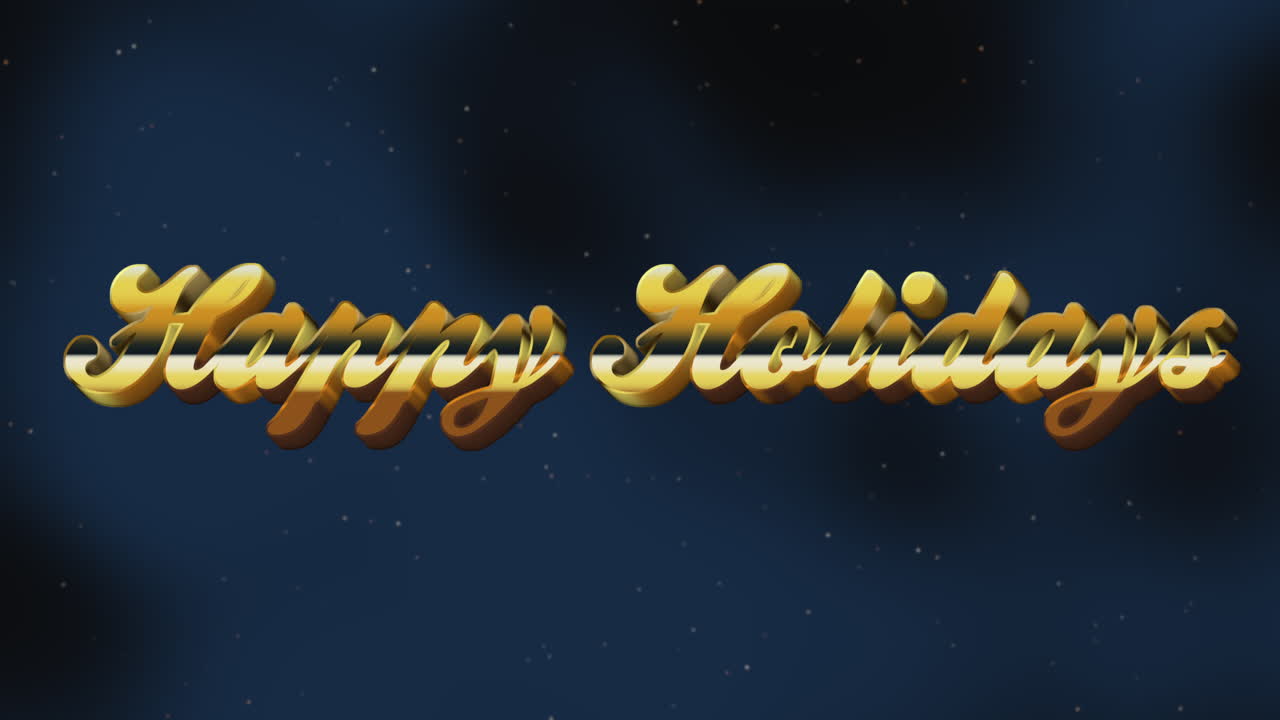 "Buone Feste" con lettere dorate in motivo diagonale su sfondo blu irradia allegria festiva.