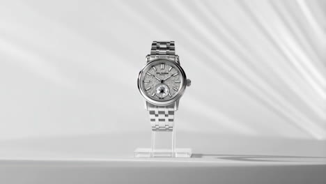 elegant silver luxury watch on display