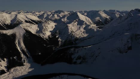 impressive aerial view of ceris creek in the mountains of british columbia, canada