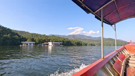 boat ride on a tranquil mountain lake