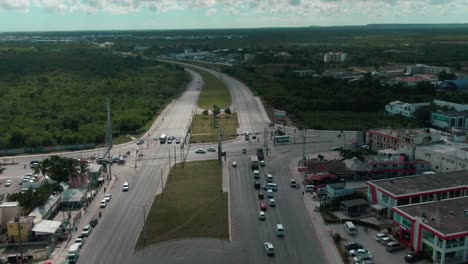 Drone-flight-in-front-of-the-highway-in-Dominican-Republic